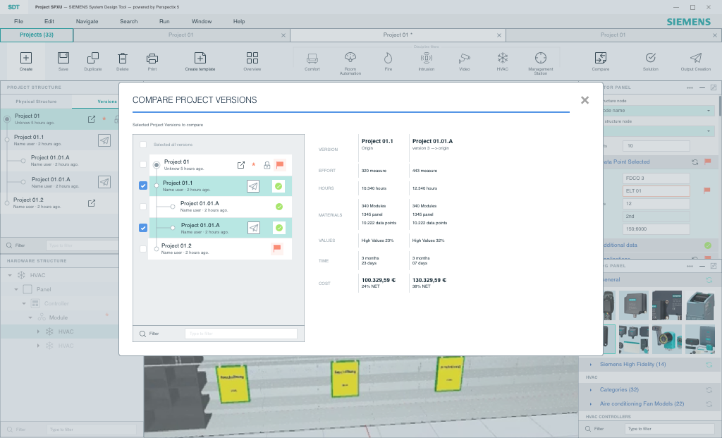 SDT - Compare project versions